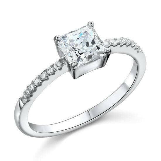 Princess-cut 1.00 ct Half-Eternity Diamond Engagement Ring-Evani Naomi Jewelry