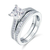 Princess-cut 1.5 ct Diamond Wedding Ring Set-Evani Naomi Jewelry