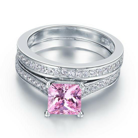 Princess-cut 1.5 ct Diamond Wedding Ring Set-Evani Naomi Jewelry