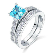 Princess-cut 1.5 ct Diamond Wedding Ring Set-Evani Naomi Jewelry