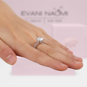 Princess-cut 1.50 ct Half Eternity Diamond Engagement Ring-Evani Naomi Jewelry