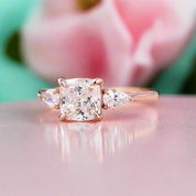 Rose Gold 2.0ct Cushion Cut Diamond Engagement Ring-Evani Naomi Jewelry