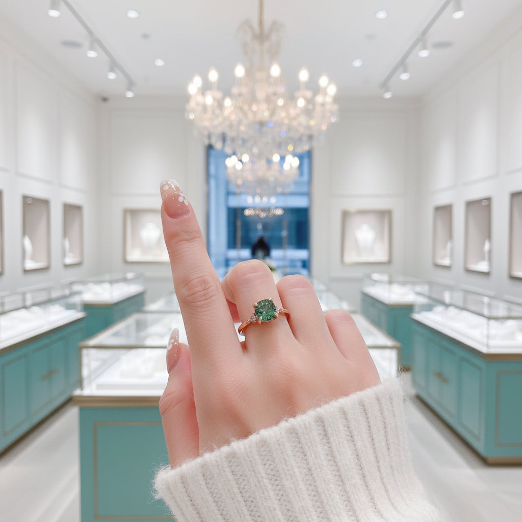 Rose Gold Engagement Ring with Cushion Cut Diamond-Evani Jewelry