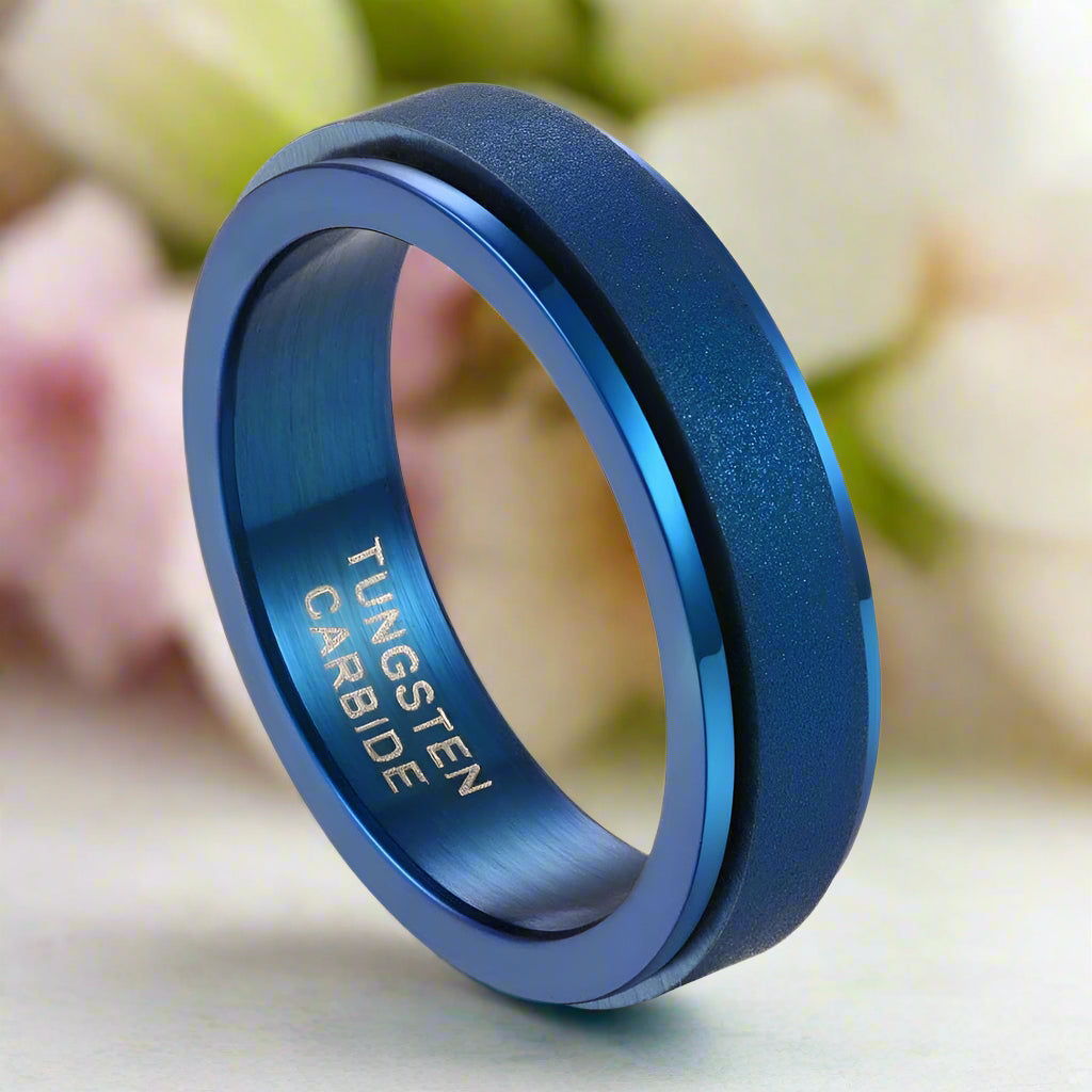 Rotating Tungsten Carbide 6mm Wedding Band-Evani Naomi Jewelry