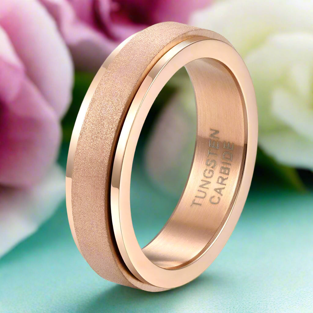 Rotating Tungsten Carbide 6mm Wedding Band-Evani Jewelry