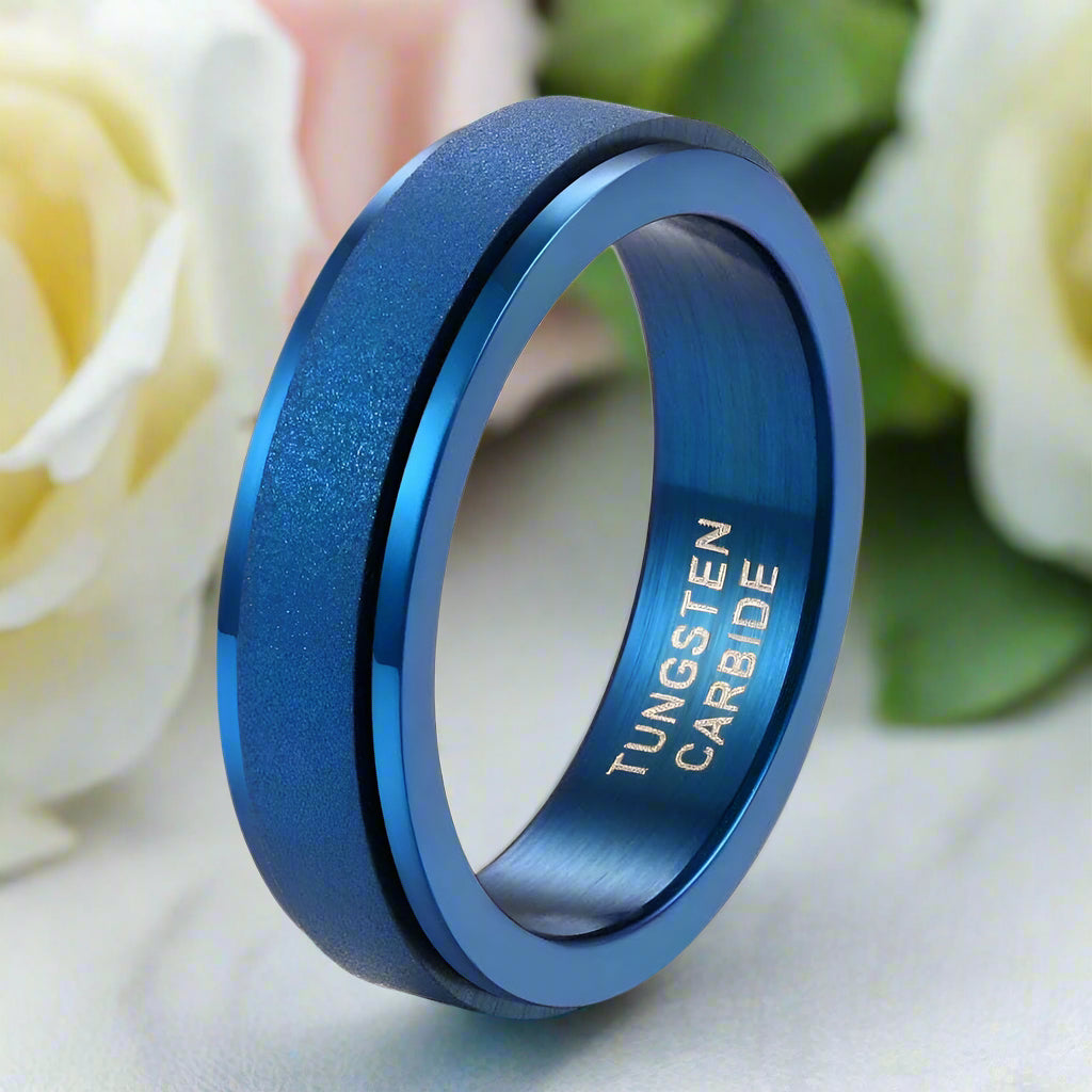 Rotating Tungsten Carbide 6mm Wedding Band-Evani Naomi Jewelry