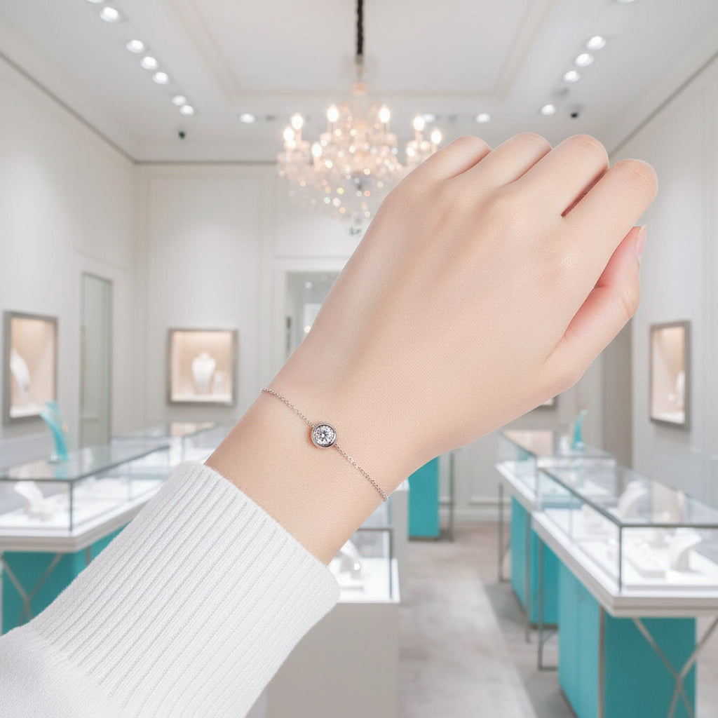Round 0.5 ct Diamond Adjustable Bracelet-Evani Jewelry