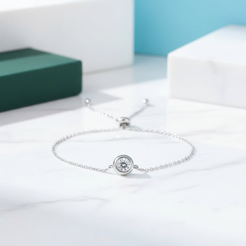 Round 0.5 ct Diamond Adjustable Bracelet-Evani Jewelry