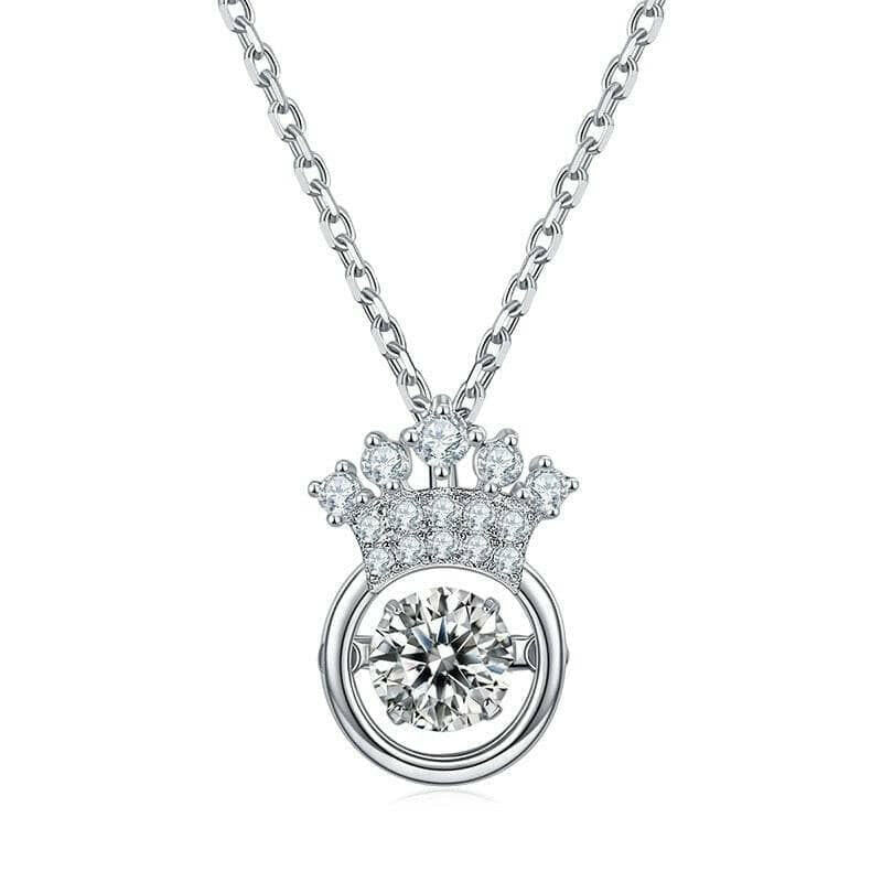 Round 0.5 ct Diamond Crown Shaped Necklace-Evani Naomi Jewelry