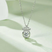 Round 0.5 ct Diamond Crown Shaped Necklace-Evani Naomi Jewelry