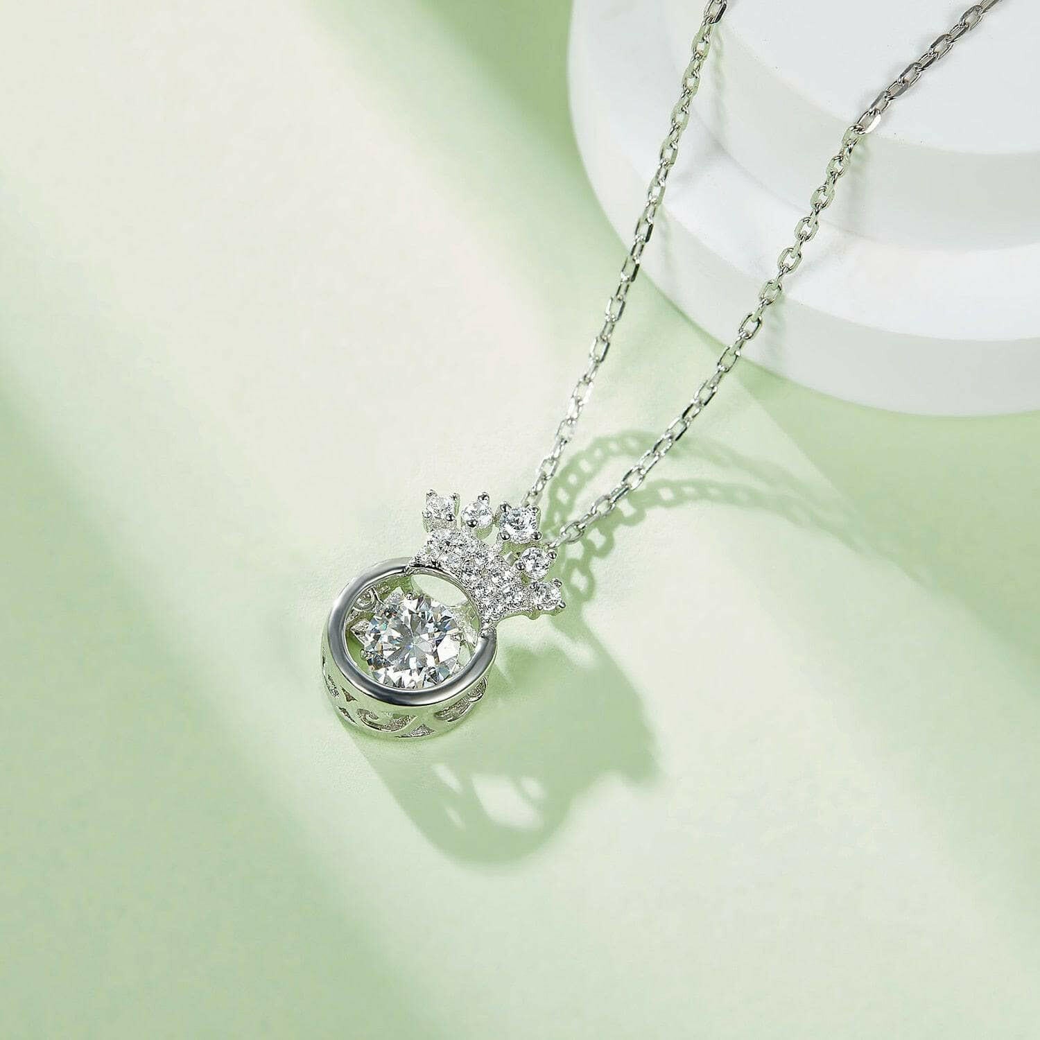 Round 0.5 ct Diamond Crown Shaped Necklace-Evani Naomi Jewelry