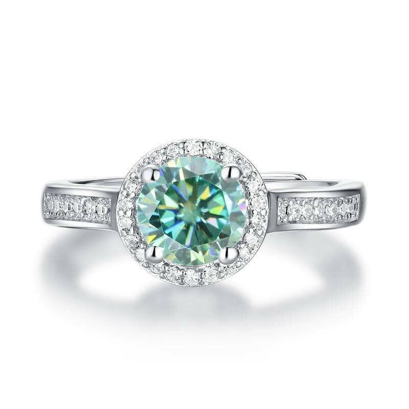 Round 1.00 ct Diamond Halo Adjustable Engagement Ring-Evani Naomi Jewelry