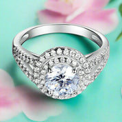 Round 1.25 ct Diamond Double-Halo Engagement Ring-Evani Naomi Jewelry