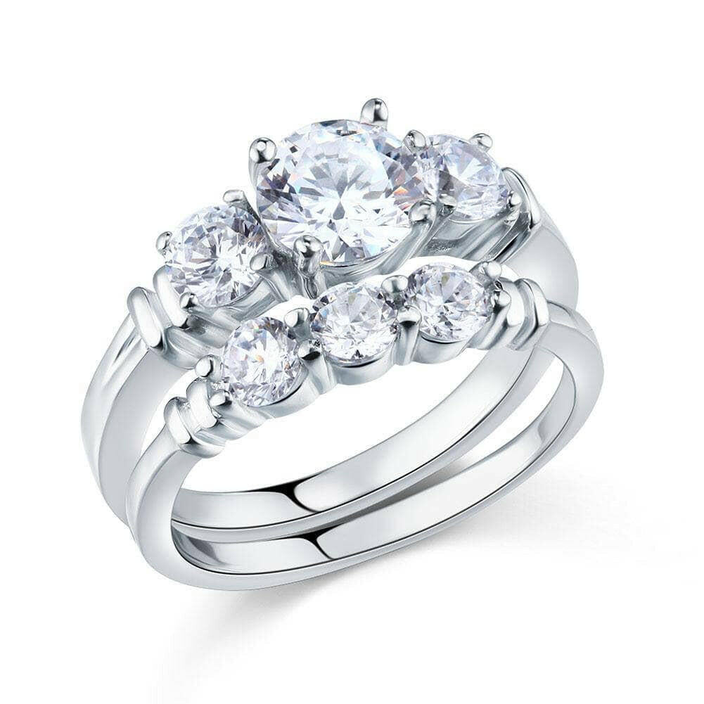 Round 1.25 ct Diamond Wedding Ring Set-Evani Naomi Jewelry