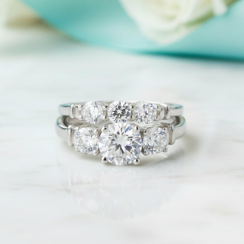 Round 1.25 ct Diamond Wedding Ring Set-Evani Jewelry