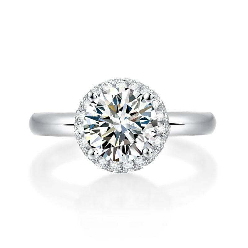 Round 1.50 ct Diamond Halo Engagement Ring-Evani Jewelry