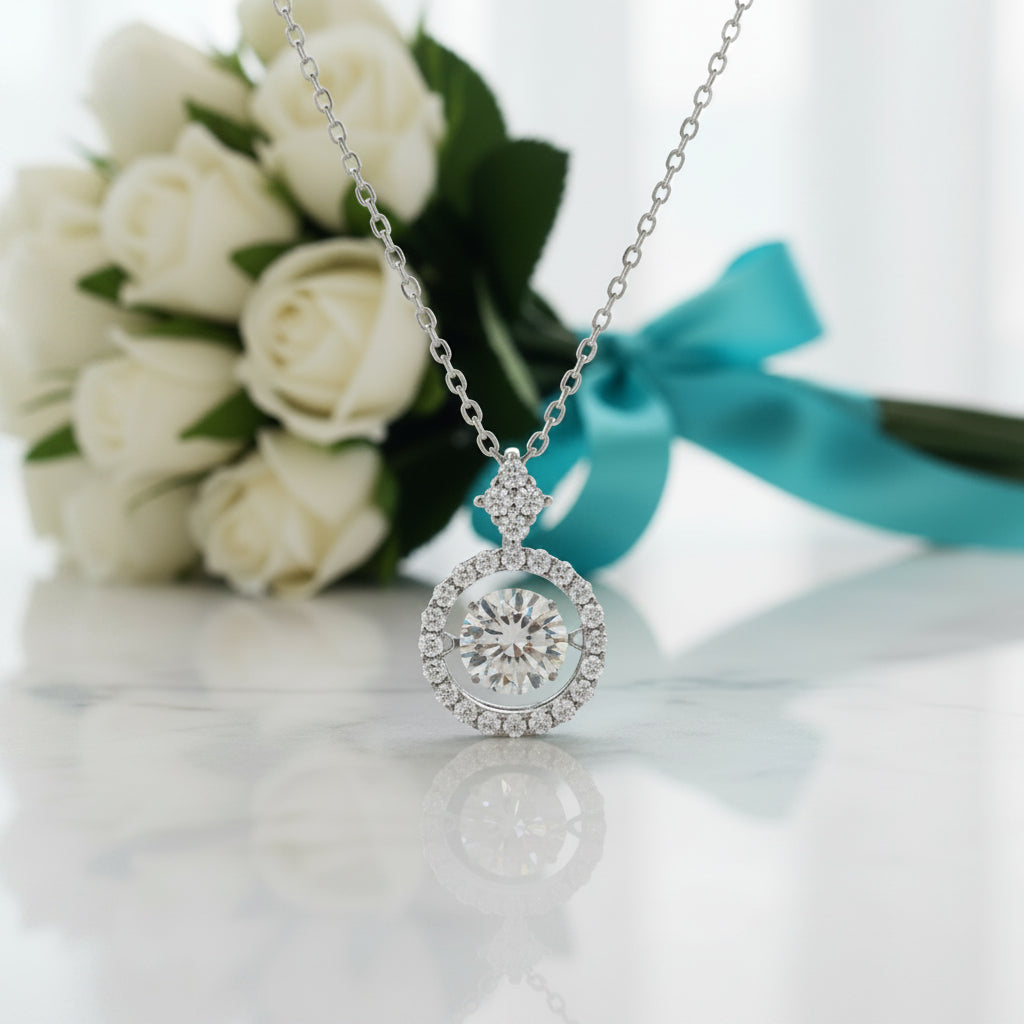 Round Brilliant-cut 1.0 ct Diamond Necklace-Evani Jewelry