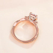 Round Cut 1.25ct Three Stone Twist Engagement Ring-Evani Naomi Jewelry