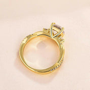 Round Cut 1.25ct Three Stone Twist Engagement Ring-Evani Naomi Jewelry