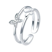 Round Diamond Butterfly Ring Band-Evani Naomi Jewelry
