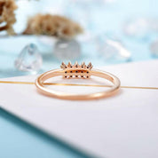 Round Diamond Dainty Stackable 14k Gold Wedding Band-Evani Naomi Jewelry