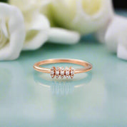Round Diamond Dainty Stackable 14k Gold Wedding Band-Evani Naomi Jewelry
