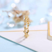 Round Diamond Stackable 14k Gold Wedding Band-Evani Naomi Jewelry
