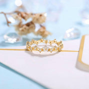 Round Diamond Stackable 14k Gold Wedding Band-Evani Naomi Jewelry