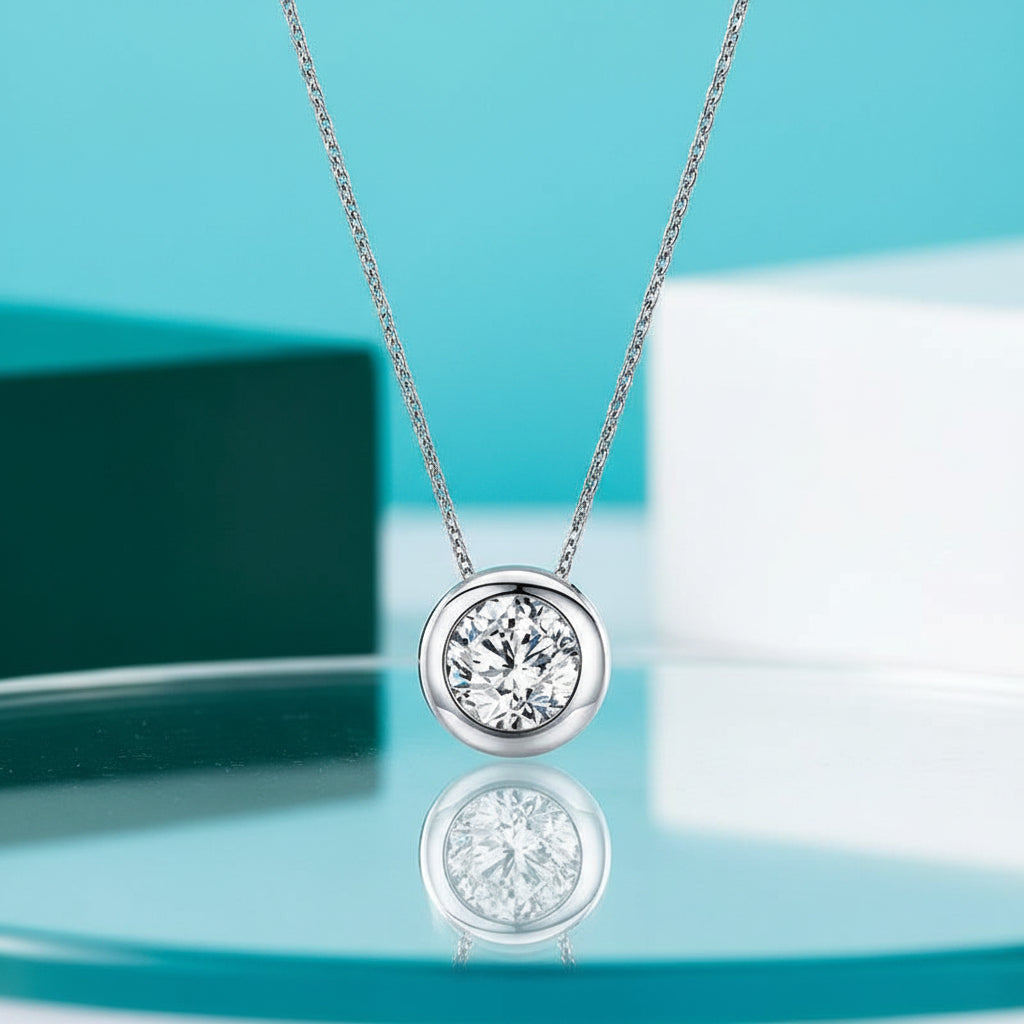 Round-cut 0.5 ct Diamond Necklace-Evani Jewelry