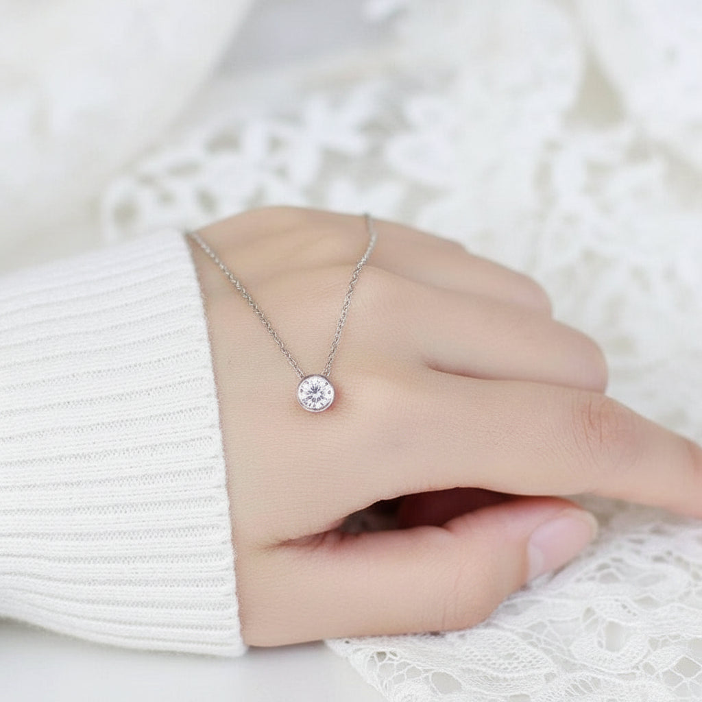 Round-cut 0.5 ct Diamond Necklace-Evani Jewelry