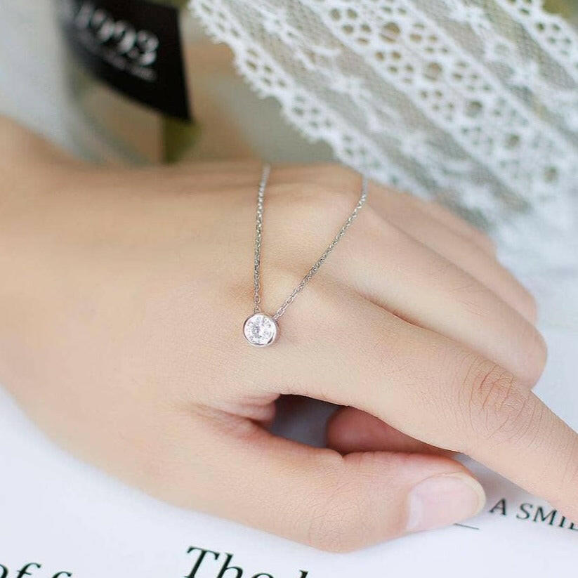 Round-cut 0.5 ct Diamond Necklace-Evani Naomi Jewelry