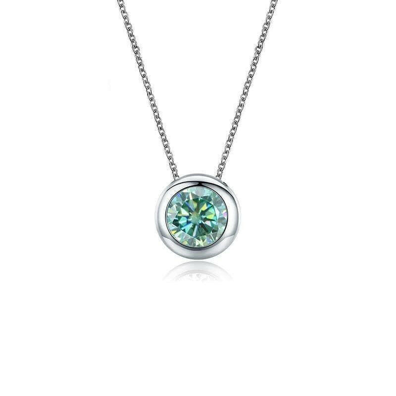 Round-cut 0.5 ct Green Diamond Solitaire Necklace-Evani Naomi Jewelry