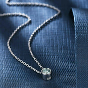 Round-cut 0.5 ct Green Diamond Solitaire Necklace-Evani Naomi Jewelry