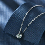 Round-cut 0.5 ct Green Diamond Solitaire Necklace-Evani Naomi Jewelry