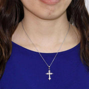 Round-cut Diamond Cross Shaped Necklace-Evani Naomi Jewelry