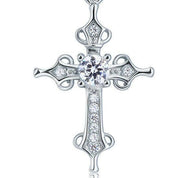 Round-cut Diamond Cross Shaped Necklace-Evani Naomi Jewelry