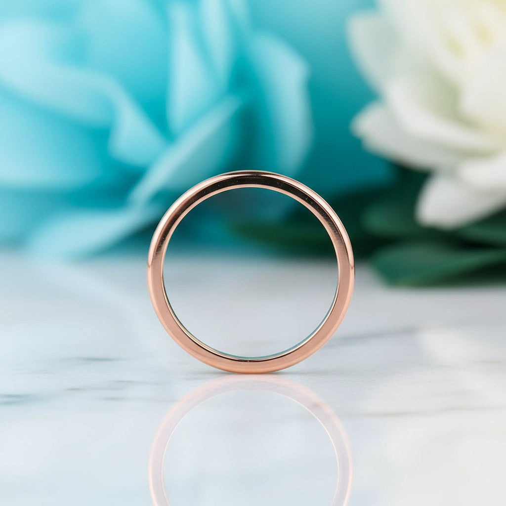 Simple 1.5mm Rose Gold Wedding Band-Evani Jewelry