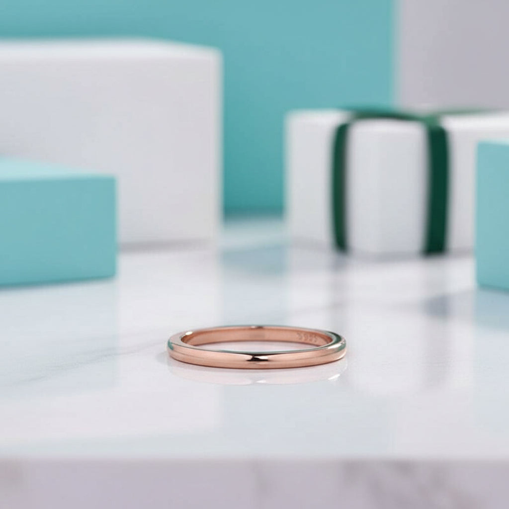 Simple 1.5mm Rose Gold Wedding Band-Evani Jewelry