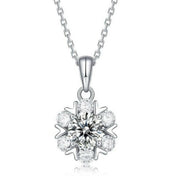 Snowflake 1.0 ct Round Diamond Necklace-Evani Naomi Jewelry
