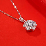 Snowflake 1.0 ct Round Diamond Necklace-Evani Naomi Jewelry
