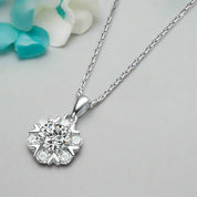 Snowflake 1.0 ct Round Diamond Necklace-Evani Naomi Jewelry