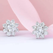 Snowflake Shaped 1.0 ct Diamond Stud Earrings-Evani Naomi Jewelry