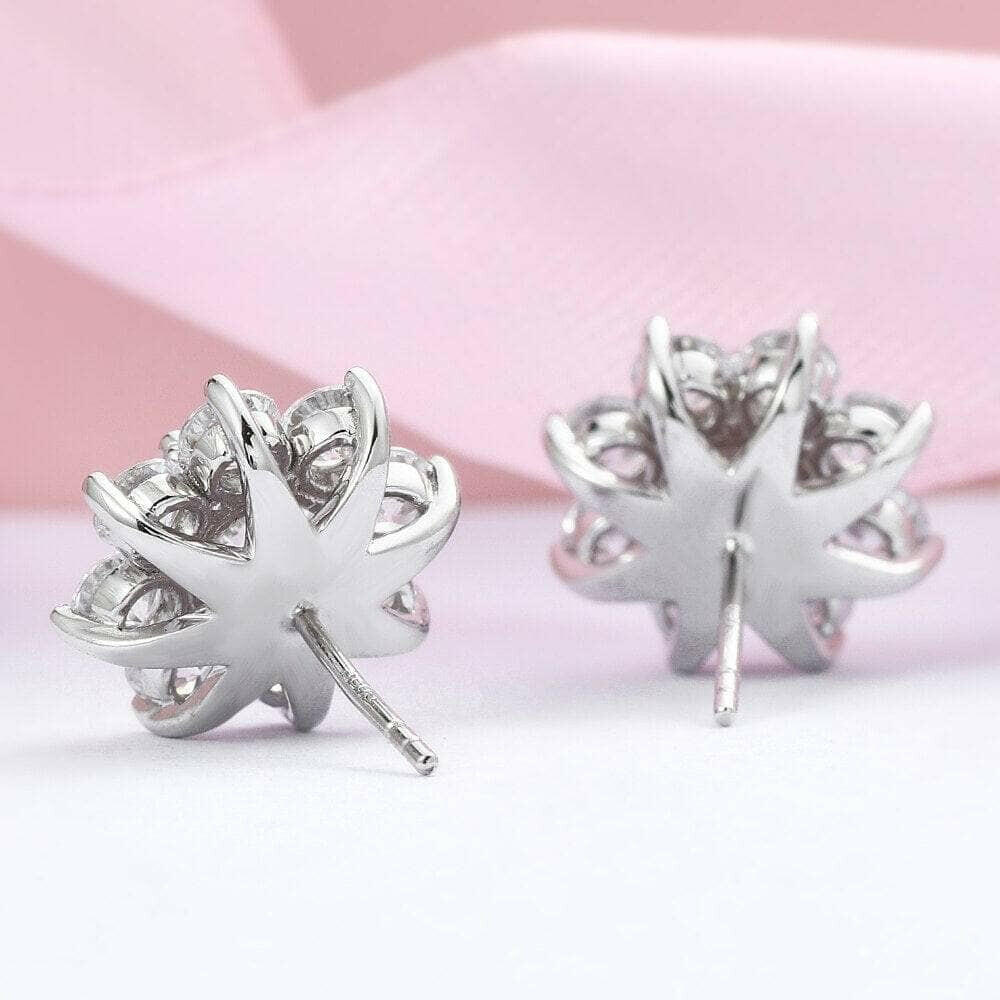 Snowflake Shaped 1.0 ct Diamond Stud Earrings-Evani Naomi Jewelry