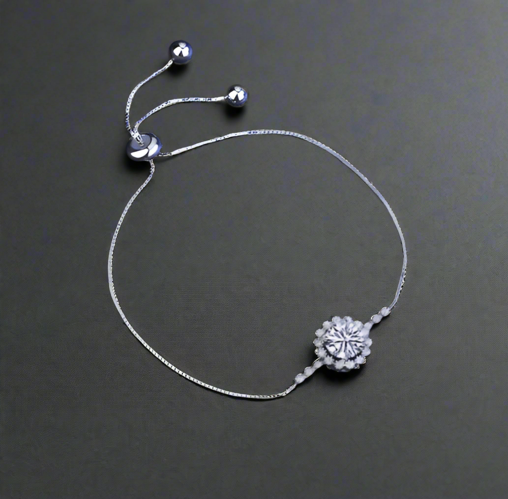 Snowflake Shaped Round-cut Diamond Bracelet-Evani Naomi Jewelry