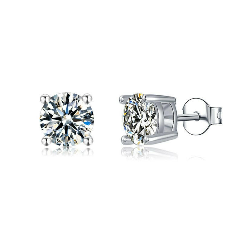 Sparkling 4-prong 1.0 ct Diamond Stud Earrings-Evani Naomi Jewelry