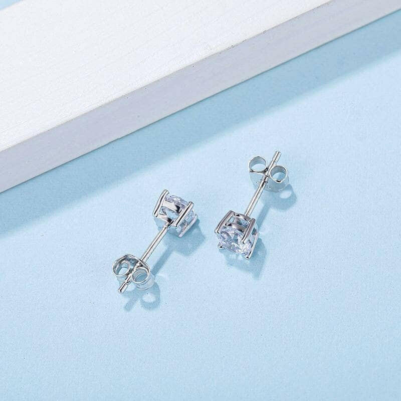 Sparkling 4-prong 1.0 ct Diamond Stud Earrings-Evani Naomi Jewelry