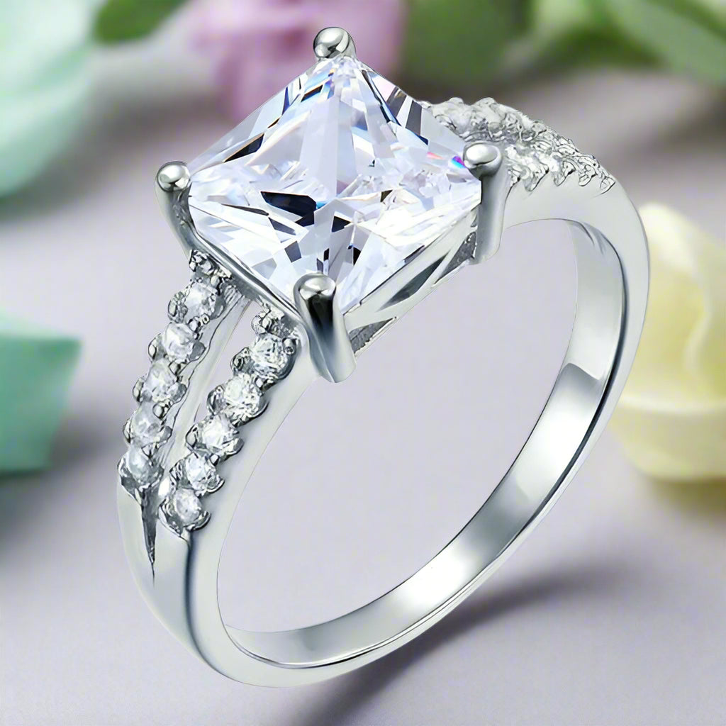Split Shank 2.00 ct Princess-cut Diamond Engagement Ring-Evani Naomi Jewelry