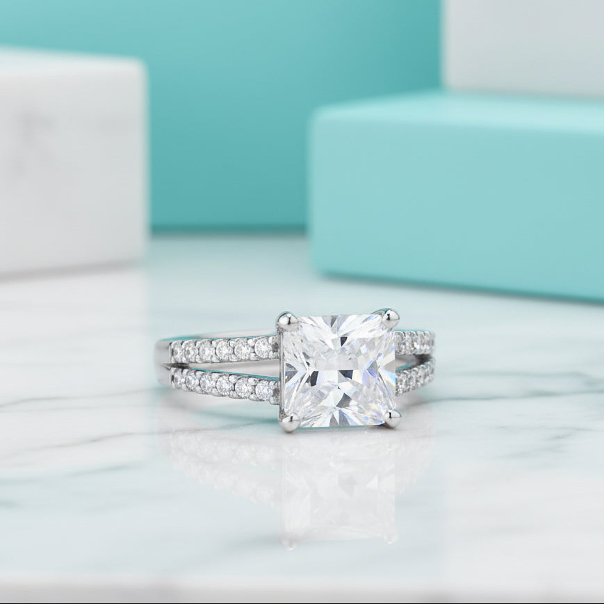 Split Shank 2.00 ct Princess-cut Diamond Engagement Ring-Evani Jewelry