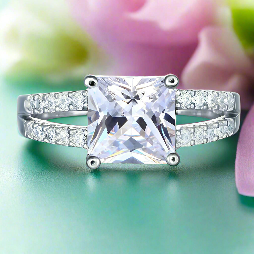 Split Shank 2.00 ct Princess-cut Diamond Engagement Ring-Evani Naomi Jewelry