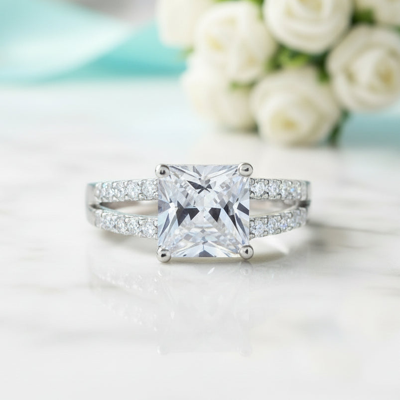 Split Shank 2.00 ct Princess-cut Diamond Engagement Ring-Evani Jewelry